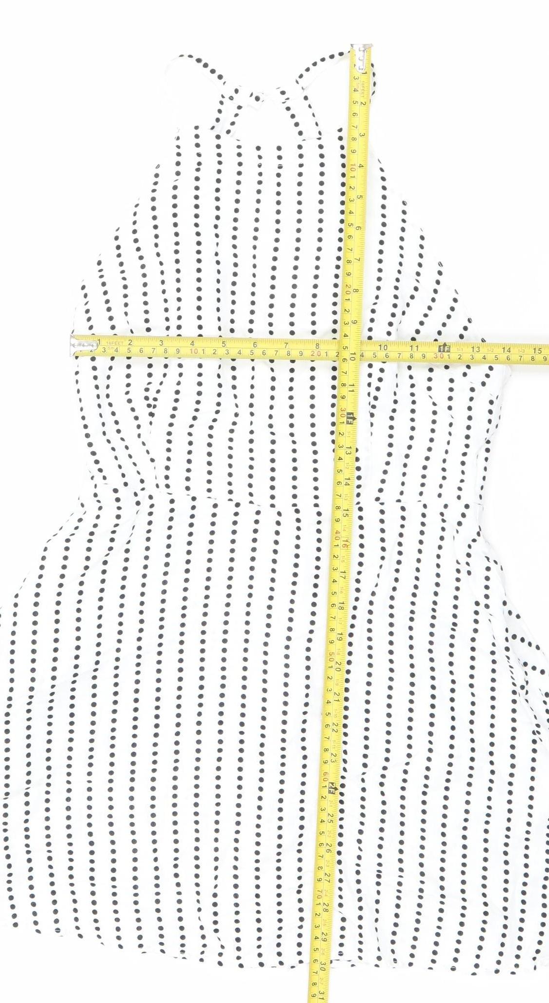 ASOS Women’s White Polka Dot Asymmetric Slip Dress Size 10