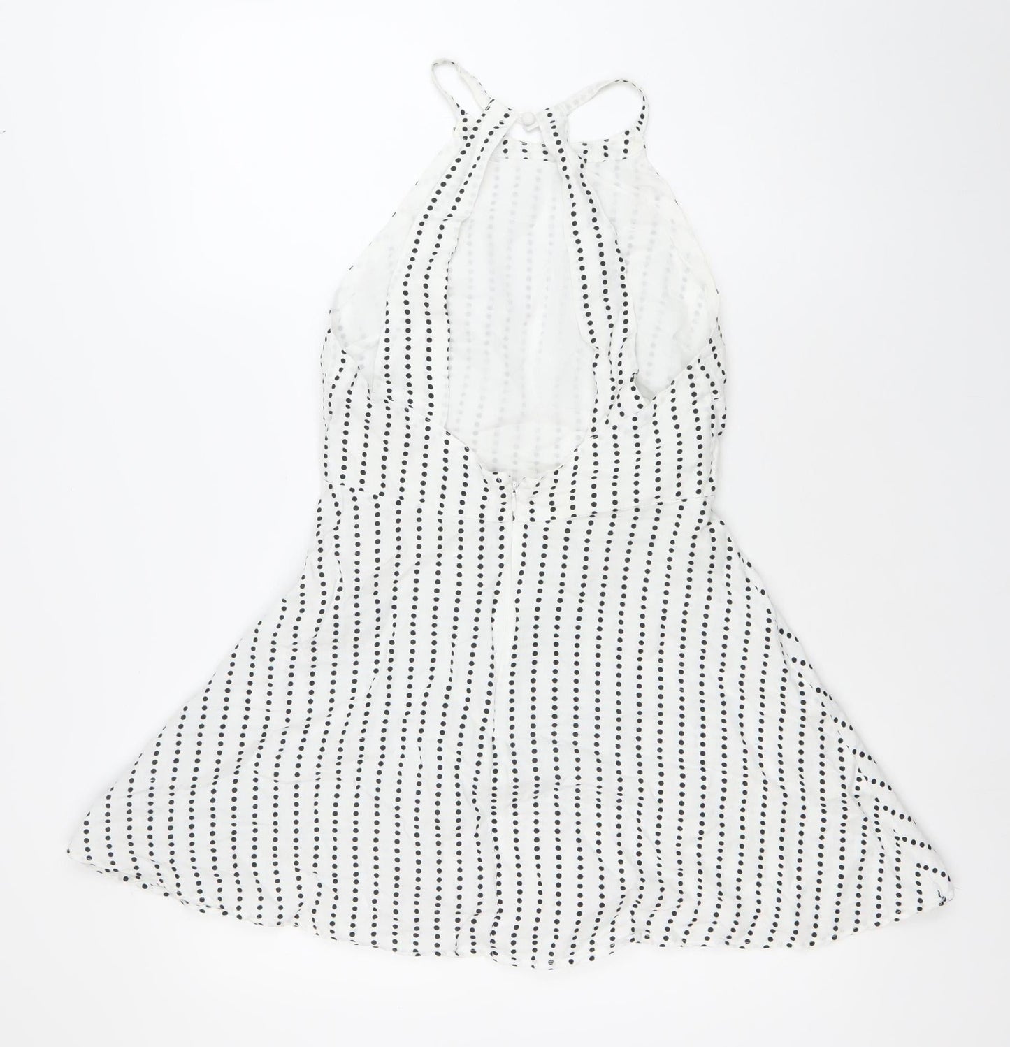 ASOS Women’s White Polka Dot Asymmetric Slip Dress Size 10