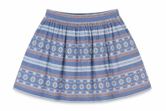 Vero Moda Women’s Blue Brown Tribal Cotton A-Line Skirt S