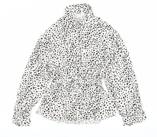Marks and Spencer Women’s White Animal Print Blouse UK 10