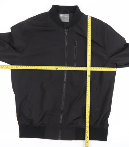 Back view of ASOS Men Black Bomber Jacket, size M, 38-40" Regular Fit Polyester