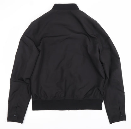 Close-up detail of ASOS Men Black Bomber Jacket, size M, 38-40" Regular Fit Polyester
