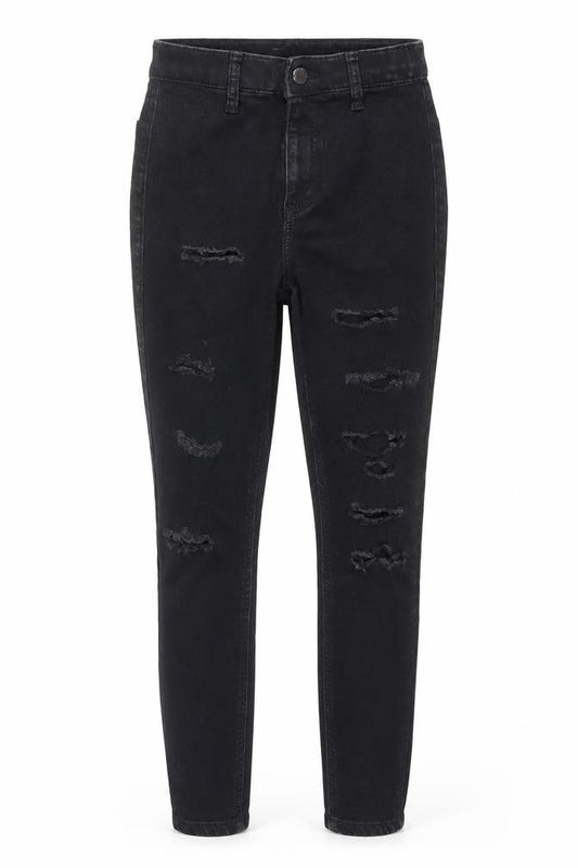 Topshop Womens Black Skinny Distressed Jeans W25 L28 Size 8