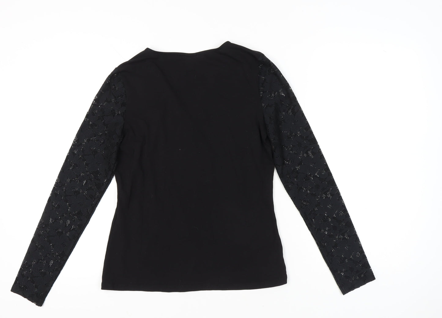 Vero Moda Women’s Black Lace Sleeve V-Neck Tunic Blouse Size M