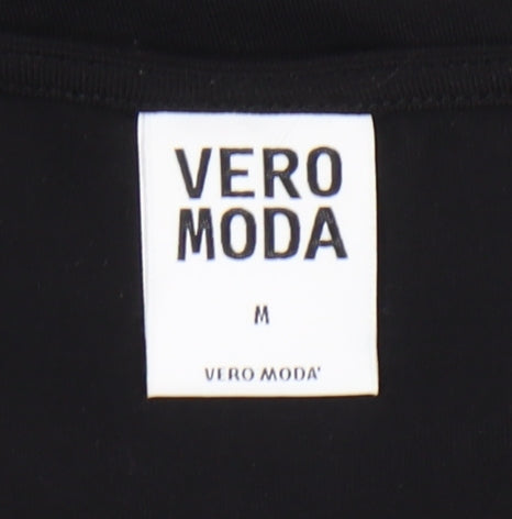 Vero Moda Women’s Black Lace Sleeve V-Neck Tunic Blouse Size M