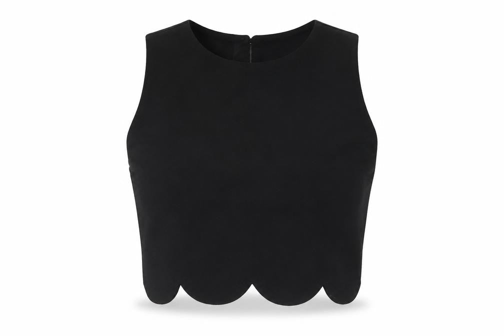 Dolls Paris Womens Black Size 8 Cropped Sleeveless Tank Top