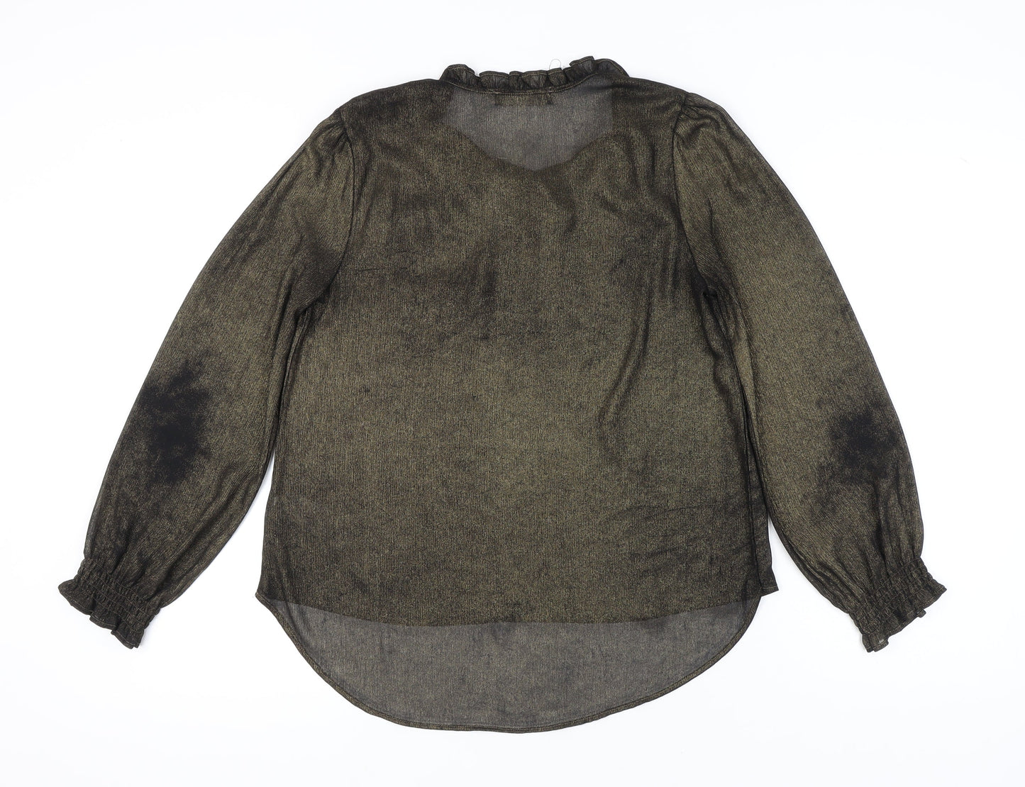 Marks and Spencer Women’s Gold Sheer Tunic Blouse Size 10