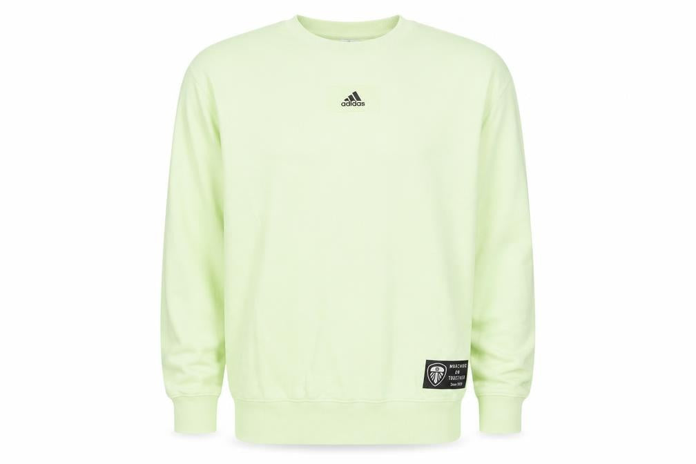 Adidas Mens Green Small Pullover Sweatshirt Crew Neck Long Sleeve