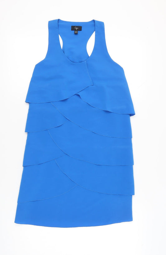 Aqua Women’s Blue Layered Ruffle Sleeveless Tank Top Size S