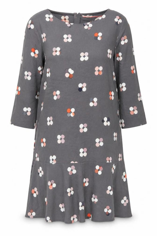 White Stuff Women’s Grey Floral Shift Dress Size 12 Knee Length