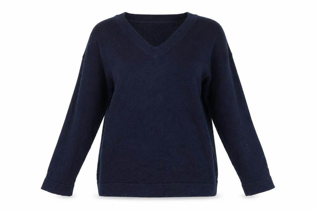 Meraki Womens Blue V-Neck Pullover Jumper L Long Sleeve Knit