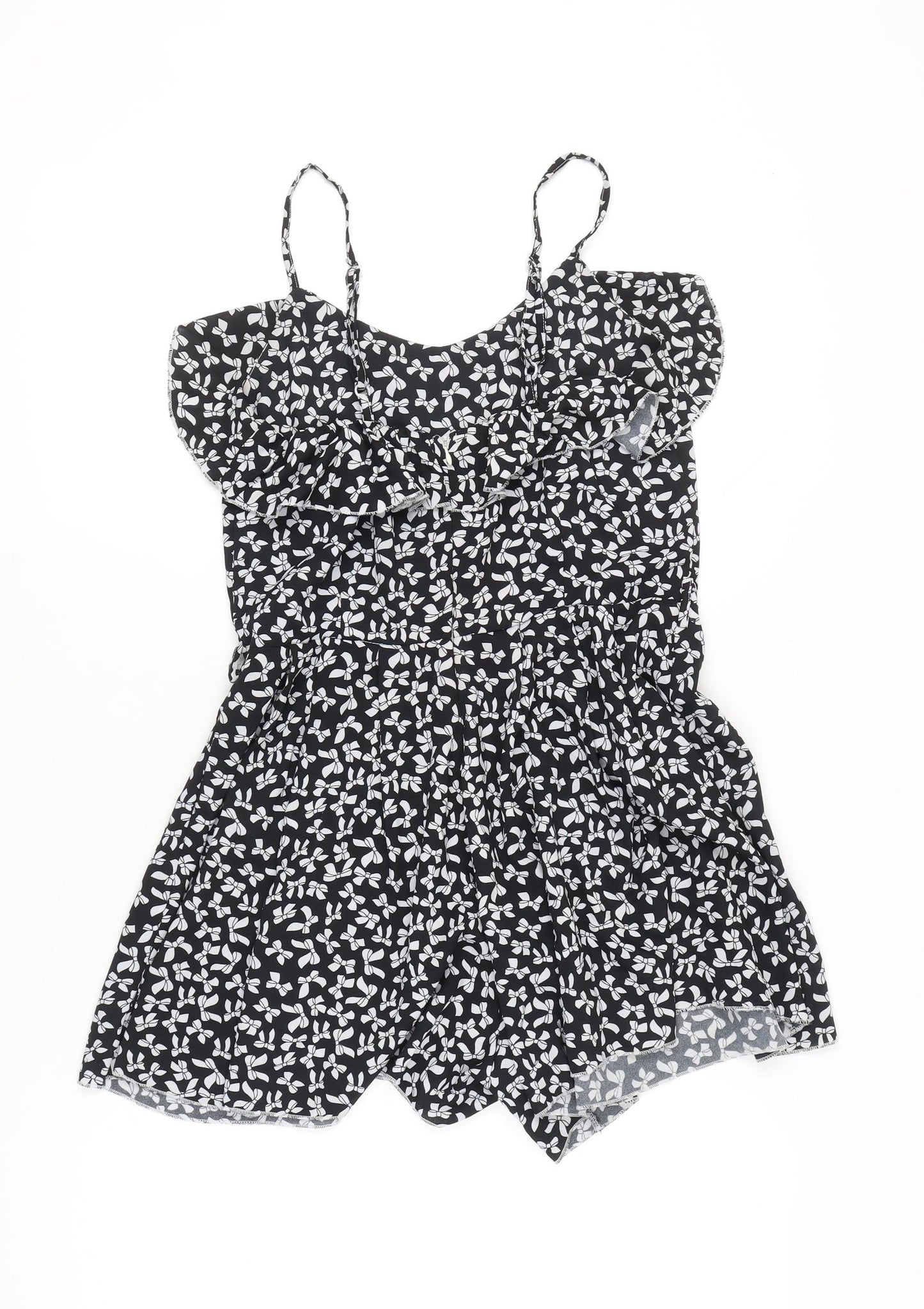 Amber Krystal Women’s Black Floral Polyester Summer Playsuit L