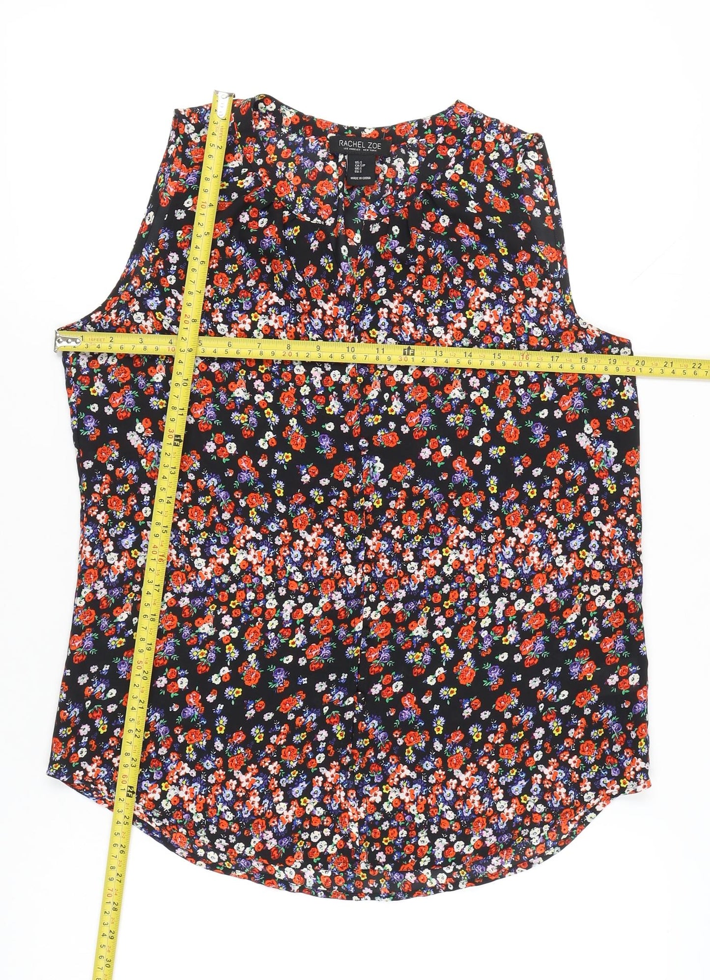 Rachel Zoe Women Multicoloured Sleeveless Floral Blouse Size S