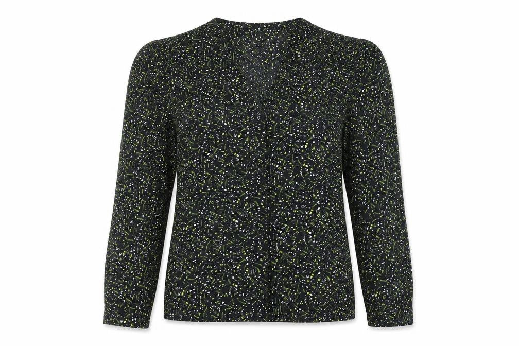 Topshop Women’s Black Floral Wrap Blouse UK 10 Puff Sleeve V-Neck