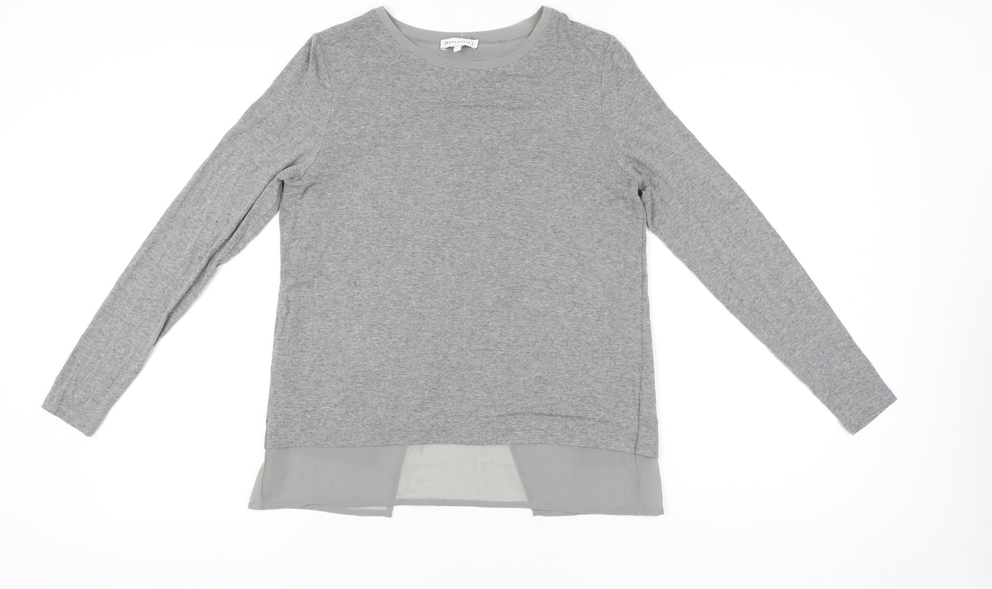 Warehouse Womens Grey Size 8 Tunic Blouse Long Sleeve Work Casual