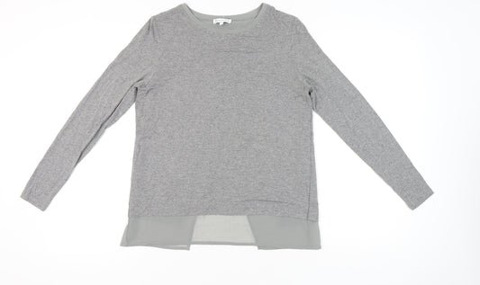Warehouse Womens Grey Size 8 Tunic Blouse Long Sleeve Work Casual