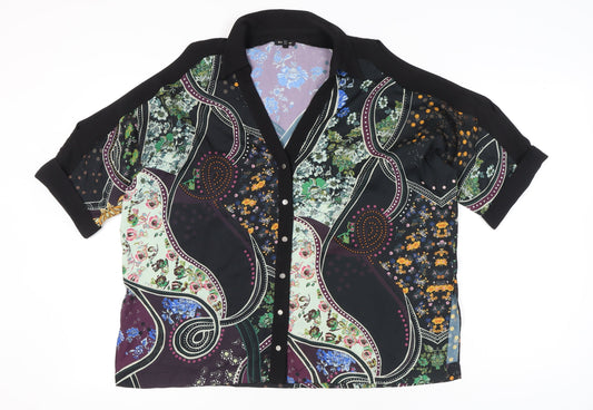 River Island Womens Multicoloured Floral Button-Up Shirt Size 14