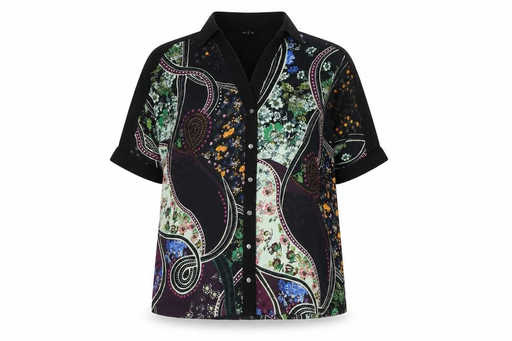 River Island Womens Multicoloured Floral Button-Up Shirt Size 14
