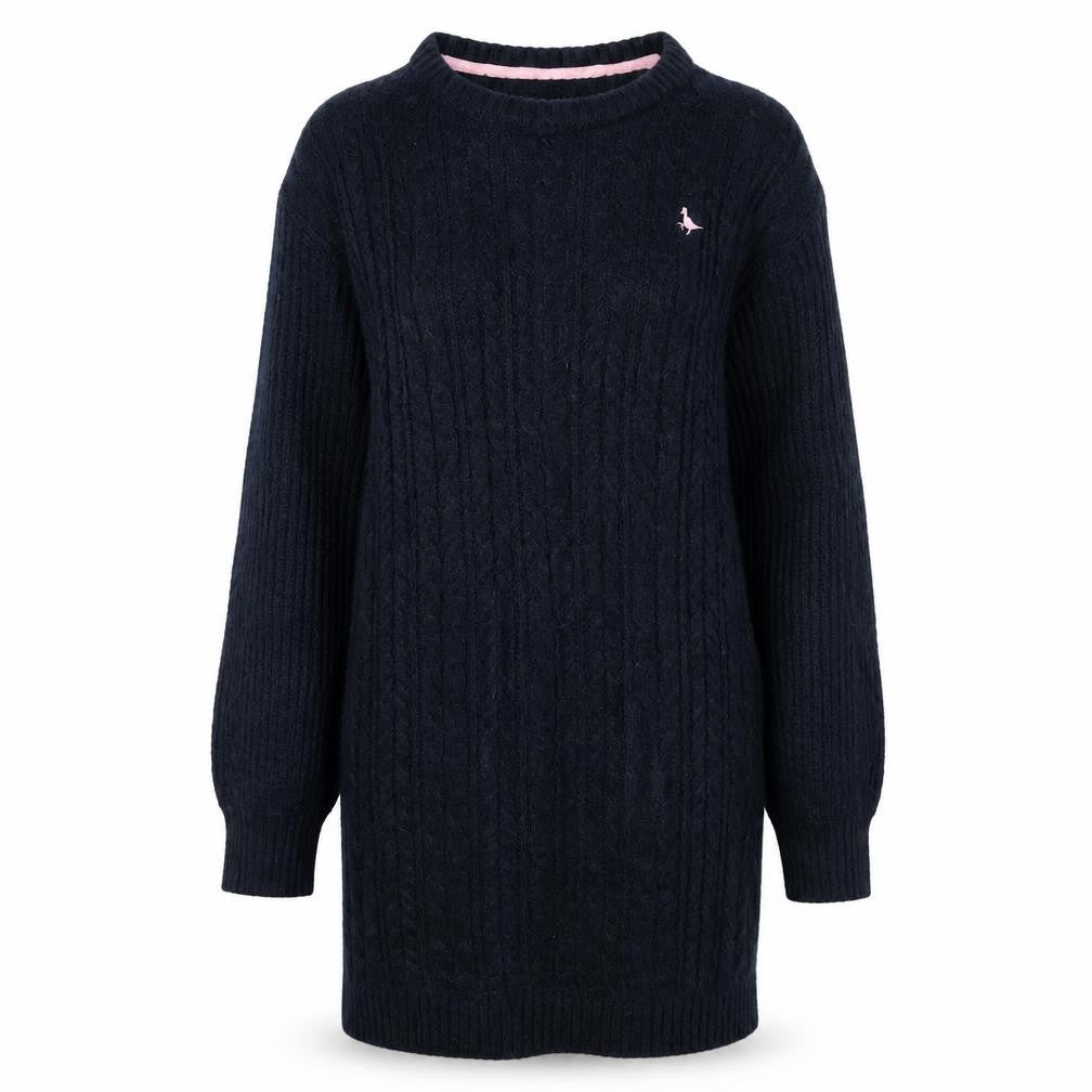 Jack Wills Teens Blue Cable-Knit Pullover Jumper Size 14 Crew Neck