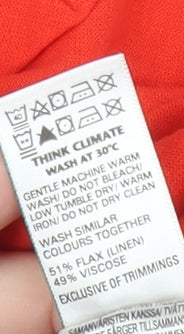 Marks and Spencer Women Red Size 16 Linen Blend Sleeveless Tunic Blouse