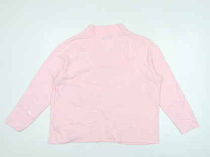 Bonmarché Womens Pink V-Neck Cable Knit Acrylic Pullover Jumper L