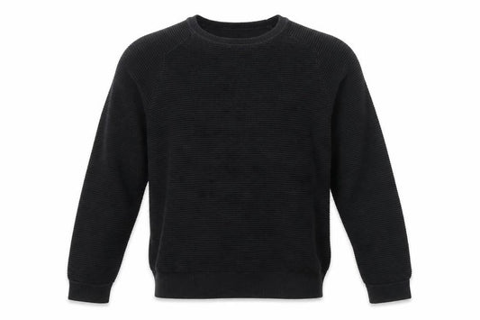 Front view of French Connection men’s black cotton knit sweatshirt pullover s
