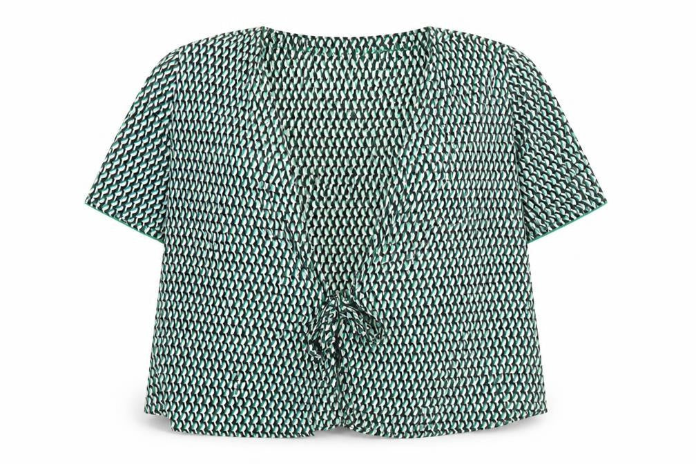 Tommy Hilfiger Women’s Multicoloured Wrap Blouse UK 12 Viscose Short Sleeve