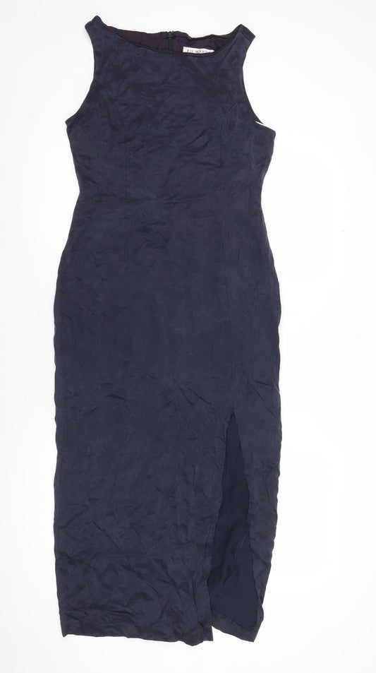 Richards Women’s Blue Cupro Sheath Midi Dress Size 10 Sleeveless