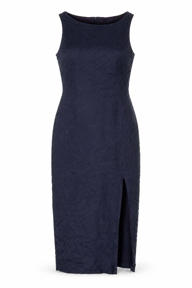 Richards Women’s Blue Cupro Sheath Midi Dress Size 10 Sleeveless
