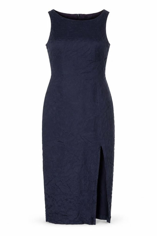 Richards Women’s Blue Cupro Sheath Midi Dress Size 10 Sleeveless