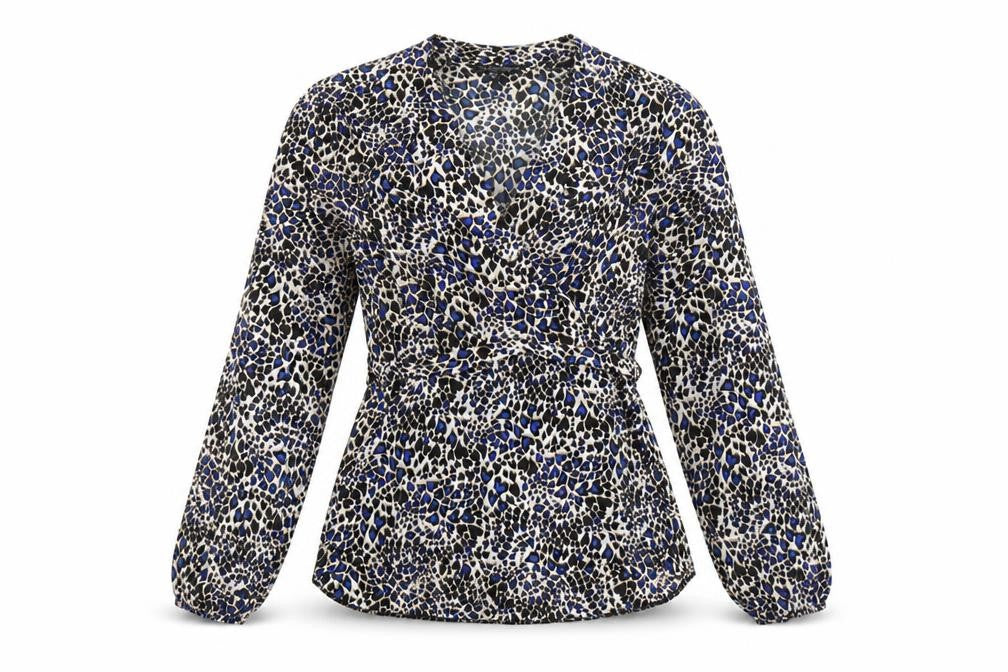 Dorothy Perkins Women’s Multicoloured Leopard Wrap Blouse UK14
