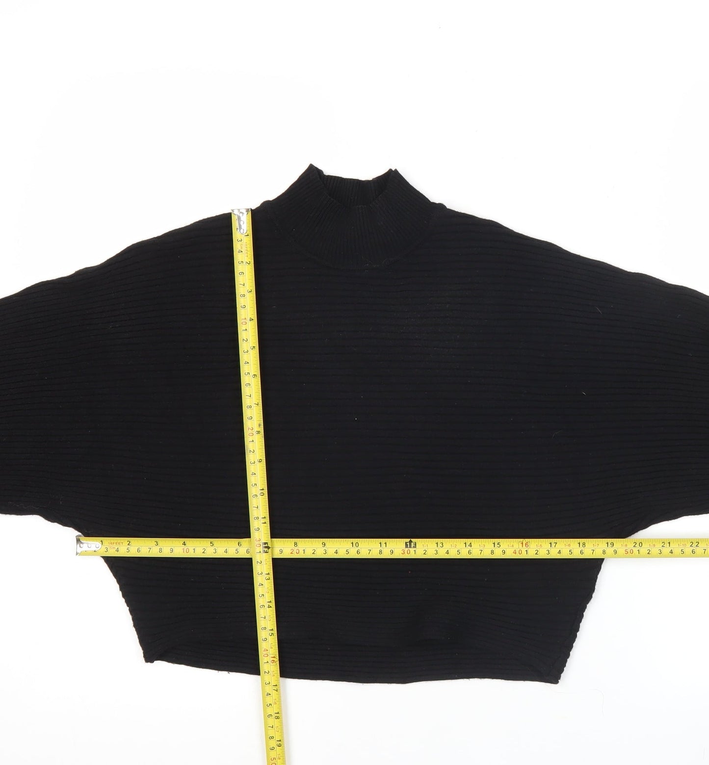 New Look Women’s Black Mock Neck Relaxed Fit Jumper Size S