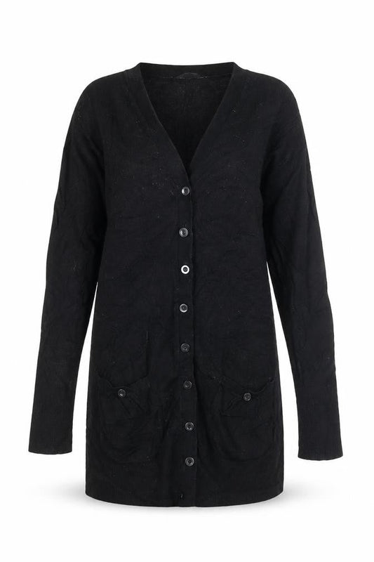 Pull&Bear Pull and Bear Womens Black Cardigan Size S Long Sleeve V-Neck Knit