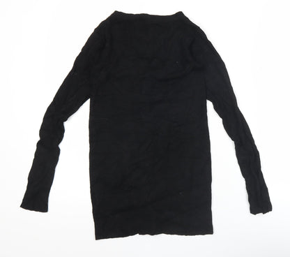 Pull&Bear Pull and Bear Womens Black Cardigan Size S Long Sleeve V-Neck Knit
