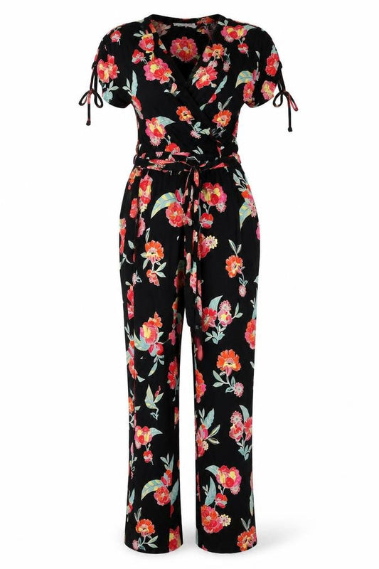Marks & Spencer Per Una Women’s Size 8 Black Floral Sleeveless Jumpsuit