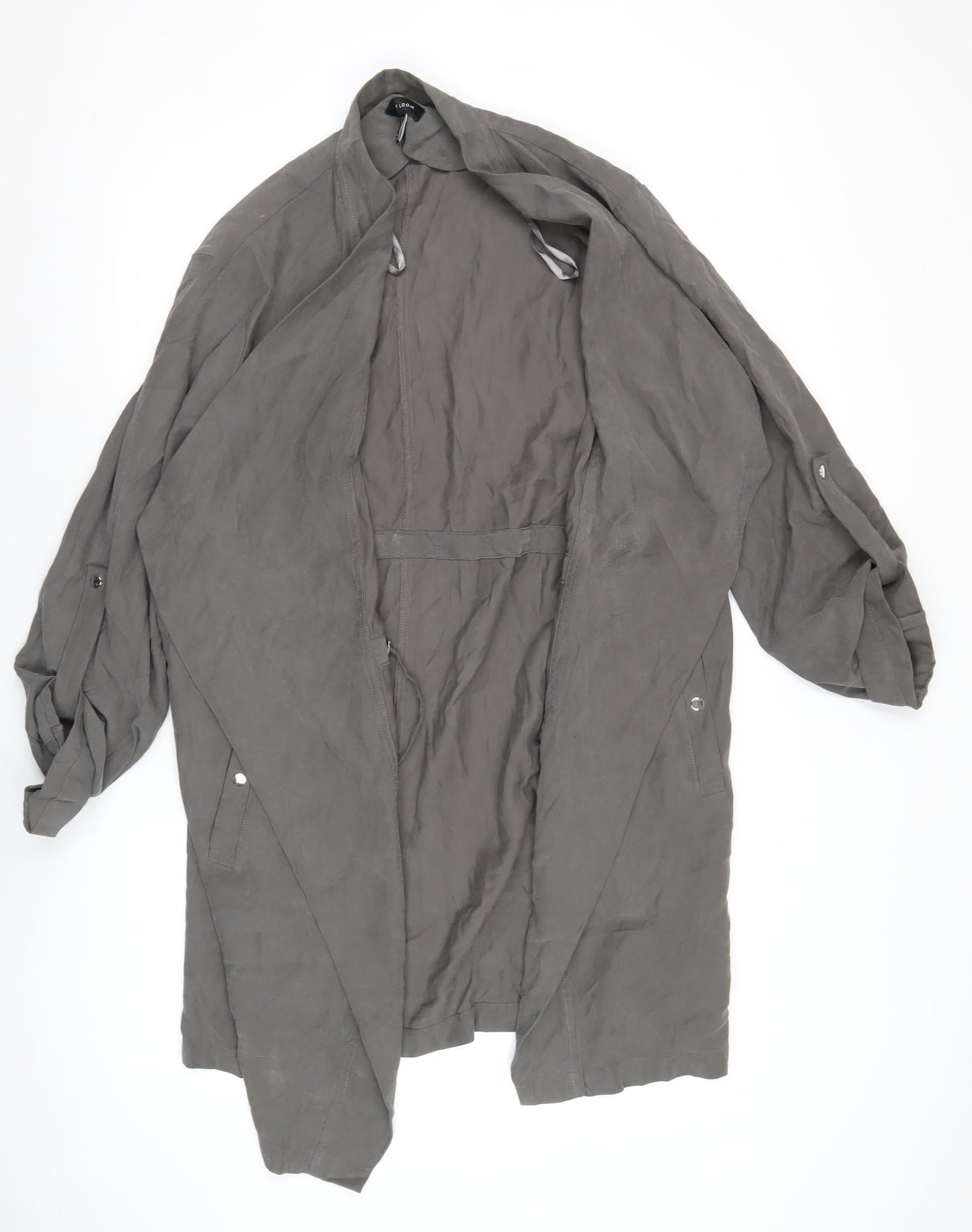 New Look Women’s Grey Long Coatigan Jacket UK 18 Lightweight Casual