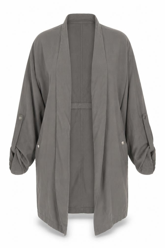 New Look Women’s Grey Long Coatigan Jacket UK 18 Lightweight Casual