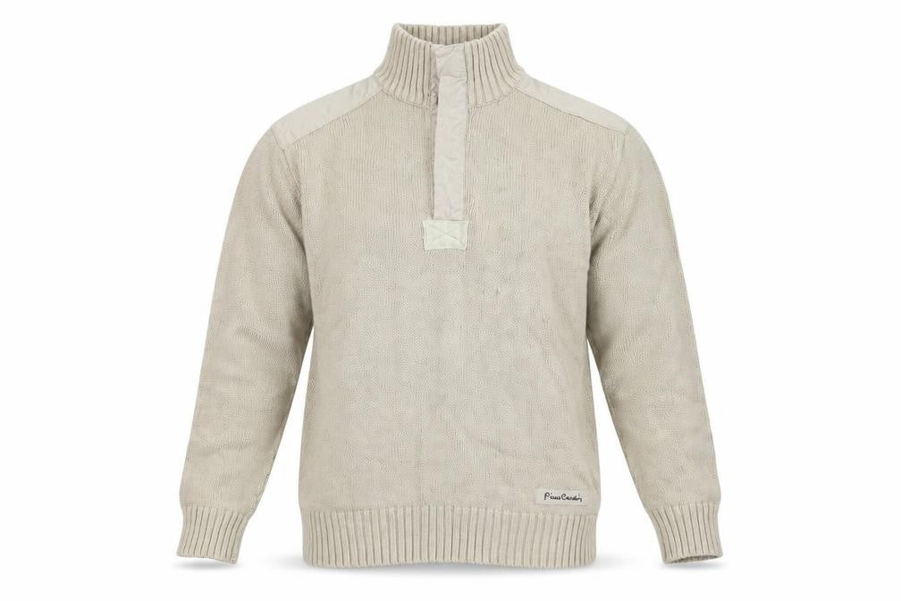 Pierre Cardin Men's Beige Cotton 1/4 Zip Pullover Jumper M