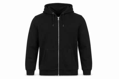 Front view of Red Herring boys’ black medium hooded zip jacket cotton blend