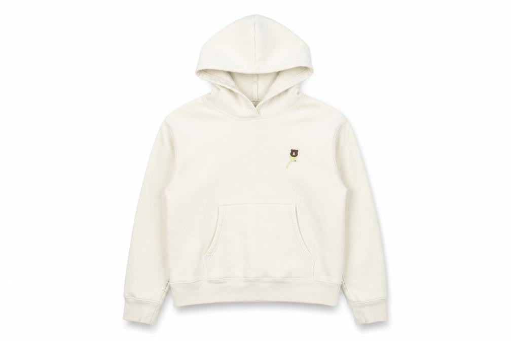 O.C.E Girls White Bear Embroidered Hoodie L Fleece Pullover Casual