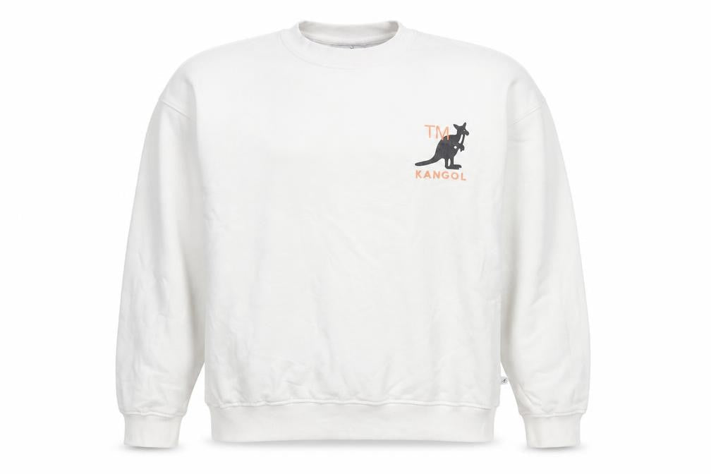 Kangol Men’s White XL Pullover Sweatshirt Logo Graphic Cotton Blend