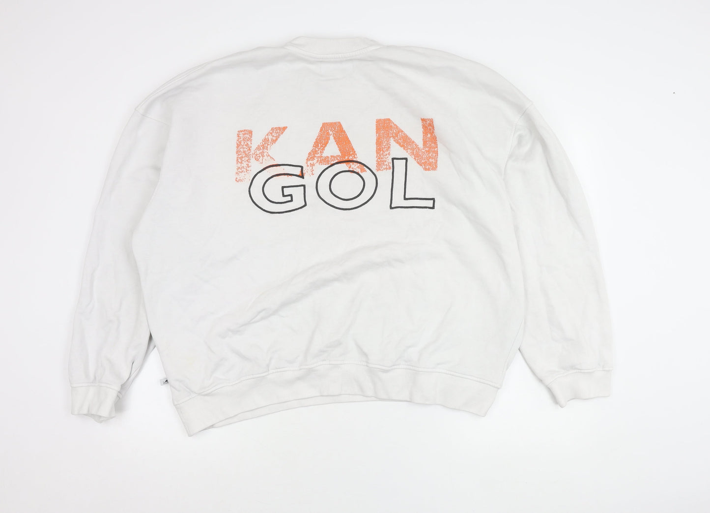 Kangol Men’s White XL Pullover Sweatshirt Logo Graphic Cotton Blend