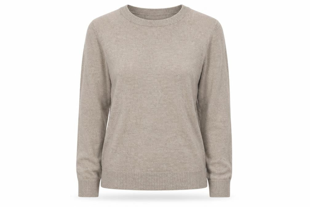 Paraphrase Womens Beige Angora Blend Crew Neck Jumper M