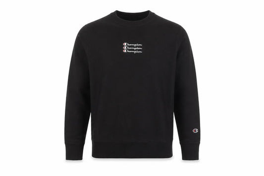 Champion Men's Black Small Pullover Sweatshirt Crew Neck Logo