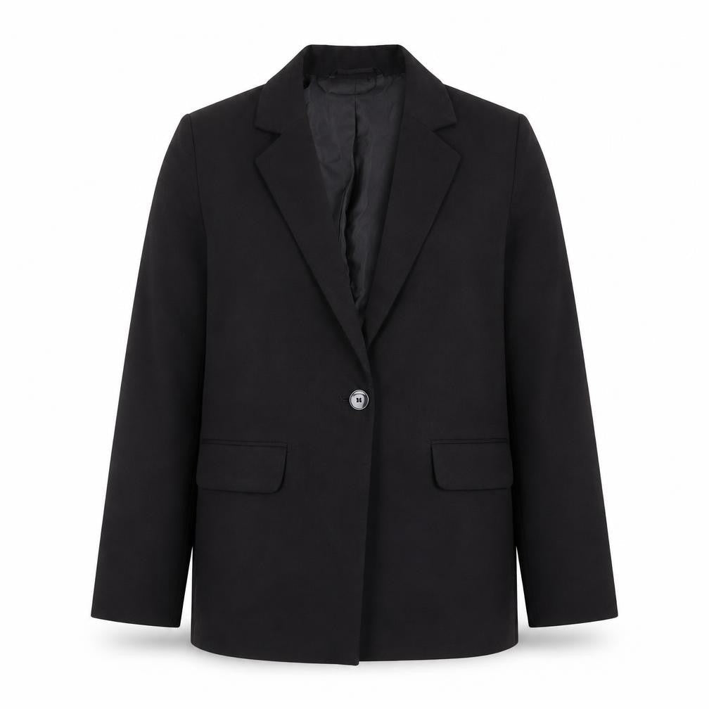 Pull&Bear Women Black Regular Fit Blazer S Single-Breasted Jacket