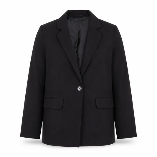 Pull&Bear Women Black Regular Fit Blazer S Single-Breasted Jacket