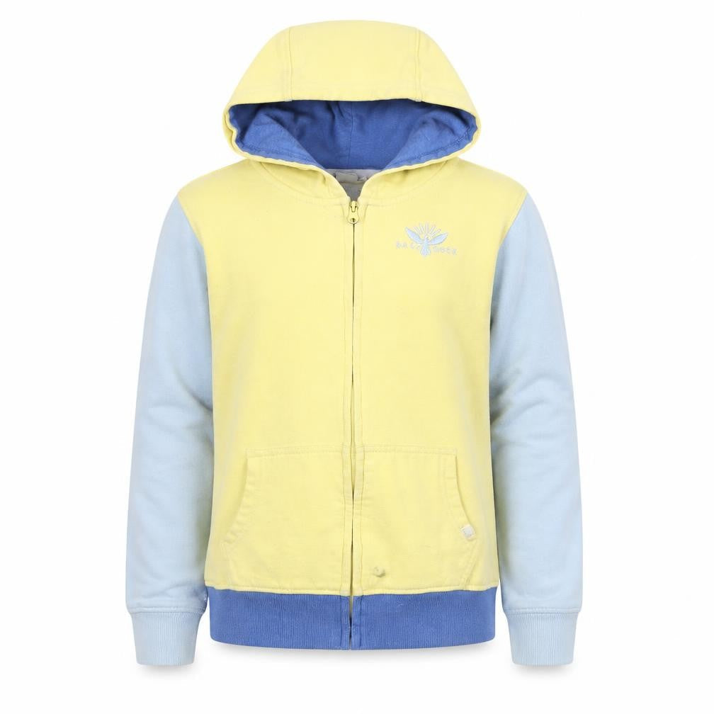 Saltrock Girls Yellow Blue Hooded Full Zip Jacket 13 Years