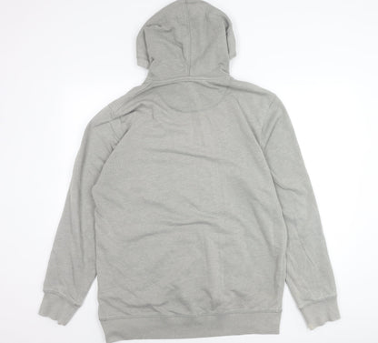Jack & Jones Mens Grey XL Pullover Hoodie Logo Graphic Sweatshirt