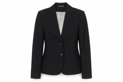 Austin Reed Women Black Pinstripe Suit Jacket Size 14 Wool Blend