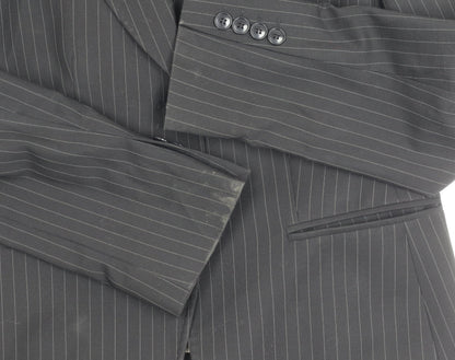Austin Reed Women Black Pinstripe Suit Jacket Size 14 Wool Blend